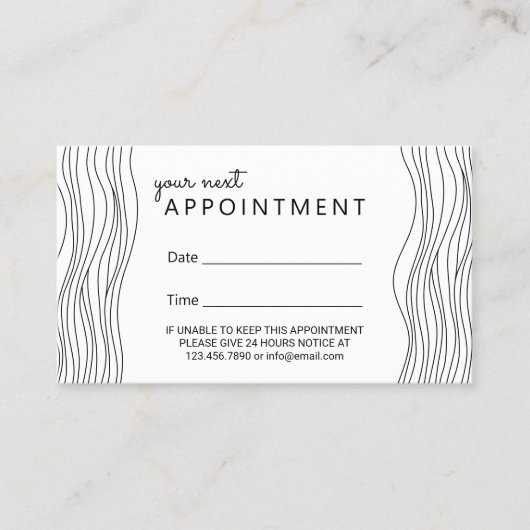 Minimalistische Hair Stylist Beauty Salon Afspraak Afsprakenkaartje (Voorkant)