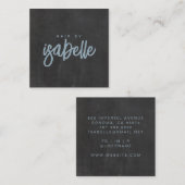 Minimalistische Hair Stylist Dusty Blue Script Zwa Vierkante Visitekaartje (Voorkant / Achterkant)