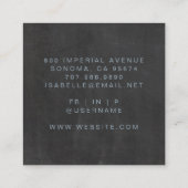 Minimalistische Hair Stylist Dusty Blue Script Zwa Vierkante Visitekaartje (Achterkant)