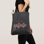 Minimalistische Hair Stylist Dusty Pink Script Zwa Tote Bag (Dichtbij)