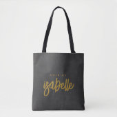 Minimalistische Hair Stylist Gold Script Zwart Tote Bag (Voorkant)