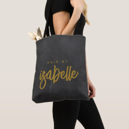Minimalistische Hair Stylist Gold Script Zwart Tote Bag