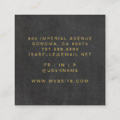 Minimalistische Hair Stylist Mosterdschrift Zwart Vierkante Visitekaartje (Achterkant)