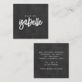 Minimalistische Hair Stylist Script Zwart Vierkante Visitekaartje (Voorkant / Achterkant)