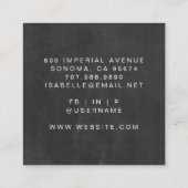 Minimalistische Hair Stylist Script Zwart Vierkante Visitekaartje (Achterkant)