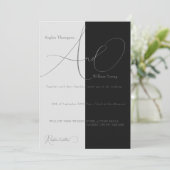 Minimalistische half en half gered bruiloft kaart (Staand voorkant)