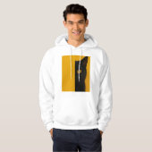 Minimalistische Half-Kat Kunst Hoodie (Voorkant volledig)
