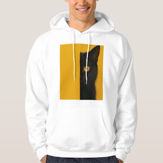Minimalistische Half-Kat Kunst Hoodie (Voorkant)