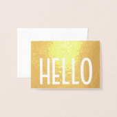 Minimalistische Hallo Eenvoudig Moderne Glam Vouwk Folie Kaarten (Voorkant met envelop)