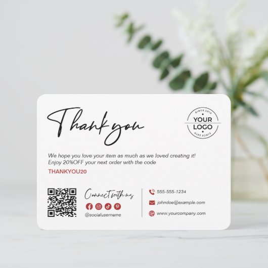 Minimalistische Halloween Bedankt met Black Cat (Staand voorkant)