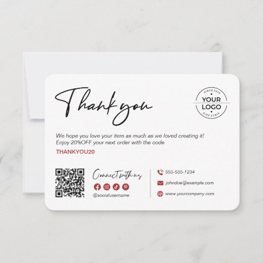 Minimalistische Halloween Bedankt met Black Cat (Voorkant)