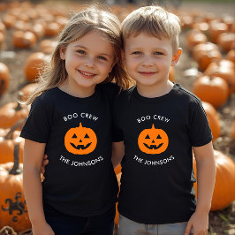 Minimalistische Halloween Boo Crew - gepersonalise Kinder Shirts