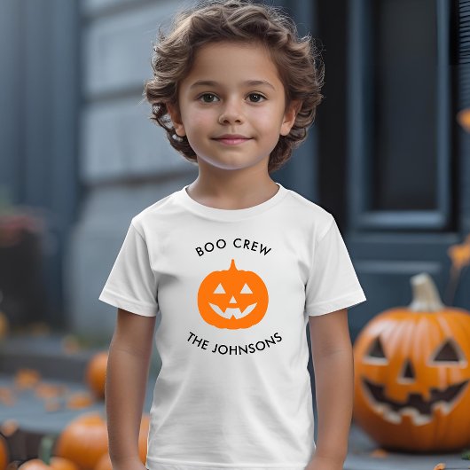 Minimalistische Halloween Boo Crew - gepersonalise Kinder Shirts