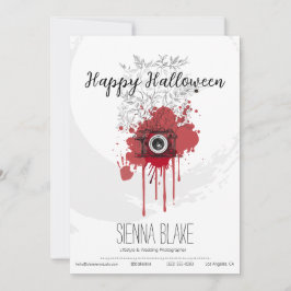 Minimalistische Halloween Fotograaf Groet Kaart