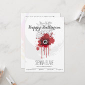 Minimalistische Halloween-fotograafgroet Kaart (Voorkant / Achterkant in situ)