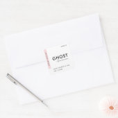 Minimalistische Halloween kaars | Ghost + Cinnamon Vierkante Sticker (Envelop)