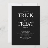 MINIMALISTISCHE HALLOWEEN TRICK OR TREAT UITNODIGI KAART (Voorkant)