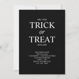 MINIMALISTISCHE HALLOWEEN TRICK OR TREAT UITNODIGI KAART