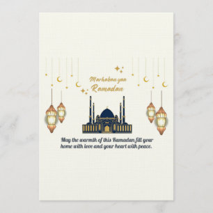 Minimalistische Halve Maan Ramadan Zegeningen Kaart