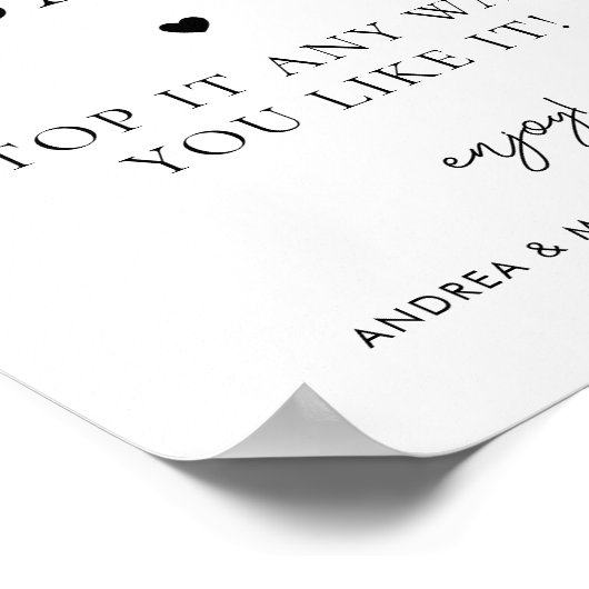 Minimalistische hamburgerbar Bouw je eigen trouwbo Poster (Hoek)