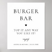 Minimalistische hamburgerbar Bouw je eigen trouwbo Poster (Voorkant)