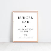 Minimalistische hamburgerbar Bouw je eigen trouwbo Poster