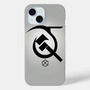 Minimalistische hamer en sikkel - Zwart en wit iPhone 15 Case