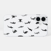 Minimalistische hamerhaai hamerhaai patroon iPhone 16 hoesje (Achterkant horizontaal)