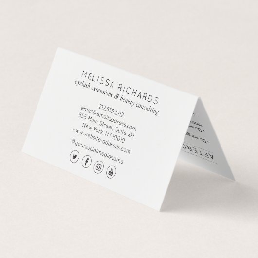 Minimalistische hand en as Logo Aftercare Visitekaartje (Achterkant)