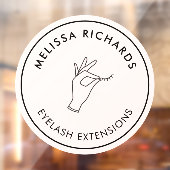 Minimalistische hand- en schuine streep Logo roze Raamsticker (Vel 2)