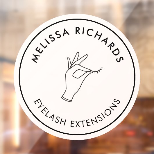 Minimalistische hand- en schuine streep Logo roze Raamsticker (Vel 2)