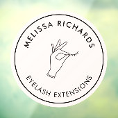 Minimalistische hand- en schuine streep Logo roze Raamsticker (Vel 3)