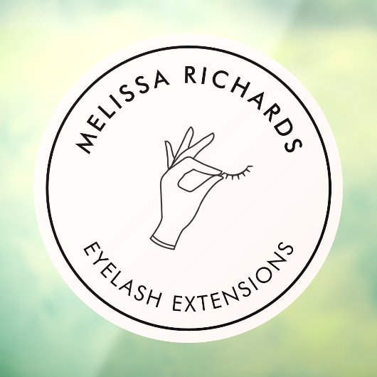 Minimalistische hand- en schuine streep Logo roze Raamsticker (Vel 3)