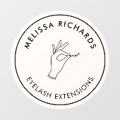 Minimalistische hand- en schuine streep Logo roze Raamsticker (Vel)