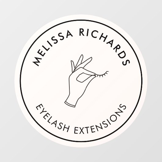 Minimalistische hand- en schuine streep Logo roze Raamsticker (Vel)