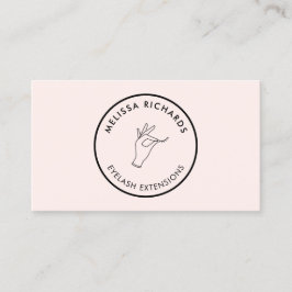 Minimalistische hand- en schuine streep Logo roze Visitekaartje