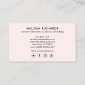 Minimalistische hand- en schuine streep Logo roze Visitekaartje (Achterkant)