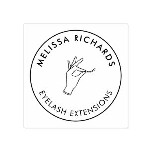 Minimalistische hand en wimpers Cirkel Logo Rubberstempel