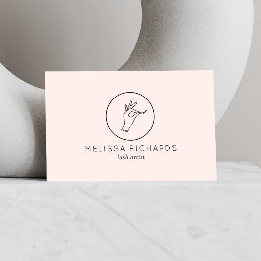 Minimalistische Hand en Wimpers Logo Make-up Artie Visitekaartje