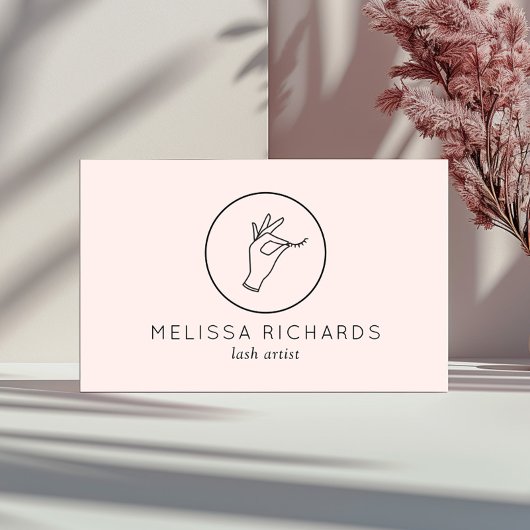 Minimalistische Hand en Wimpers Logo Make-up Artie Visitekaartje