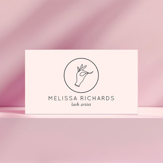 Minimalistische Hand en Wimpers Logo Make-up Artie Visitekaartje