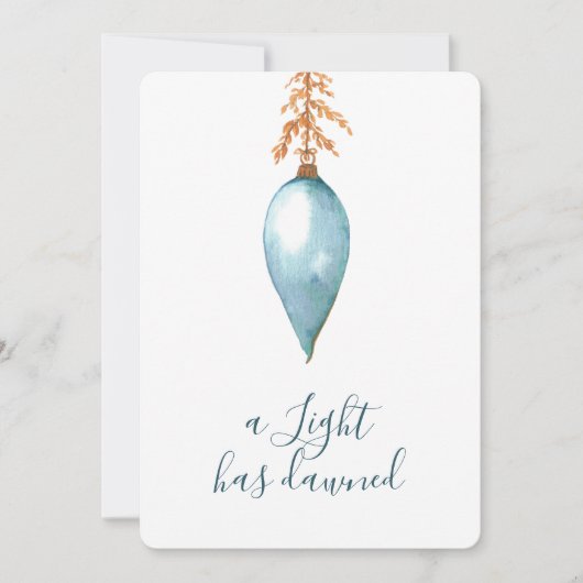 Minimalistische hand geschilderd blauw Waterverf k Feestdagenkaart (Voorkant)