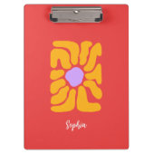 Minimalistische hand getekend Boho Flower Klembord (Voorkant)