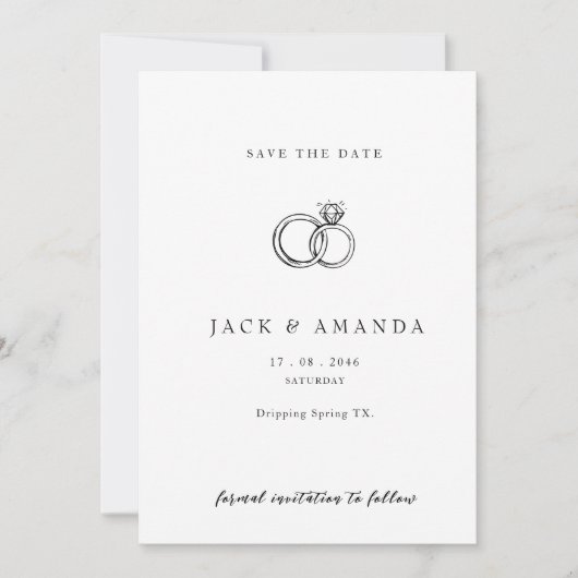 Minimalistische hand getekend Script Wedding opsla Save The Date (Voorkant)