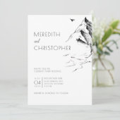 Minimalistische hand getrokken berg bruiloft kaart (Staand voorkant)