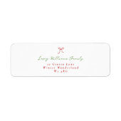 Minimalistische hand getrokken boog kerst terug etiket (Voorkant)