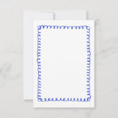 Minimalistische Hand getrokken Frans Blauw Bruilof RSVP Kaartje (Achterkant)