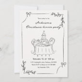 Minimalistische hand getrokken kerstdiner kaart (Voorkant)