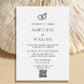 Minimalistische hand getrokken ringen QR code brui Kaart