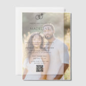 Minimalistische hand getrokken ringen QR code brui Vellum Uitnodigingen (Offset (Koppel))